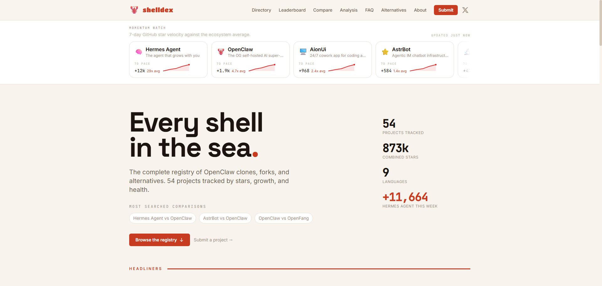 Shelldex, un directorio Astro con un archivo YAML validado por esquema por entrada